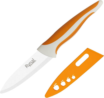 Ceramic Knife - 4" Chef's Paring Knife - Light, Precise, Sharp Ceramic Kitchen Knife with Cover & Soft Grip