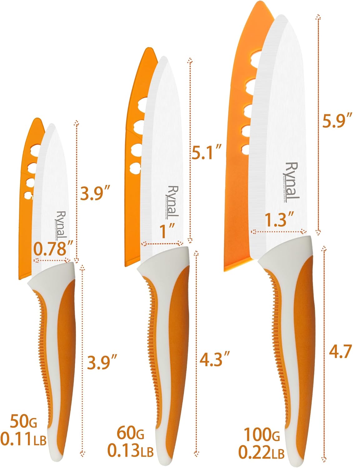 Ceramic Knife - 4" Chef's Paring Knife - Light, Precise, Sharp Ceramic Kitchen Knife with Cover & Soft Grip