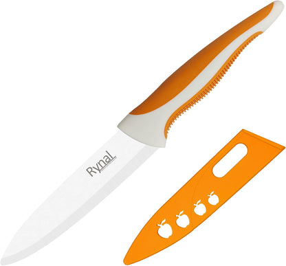 Ceramic Knife - 4" Chef's Paring Knife - Light, Precise, Sharp Ceramic Kitchen Knife with Cover & Soft Grip