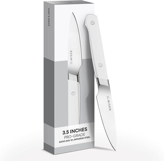3.5" Paring Knife – Precision High-Carbon Stainless Steel Blade – Ergonomic Handle for Peeling, Trimming, and Slicing – Lightweight, Versatile Kitchen Tool for All Culinary Tasks - White