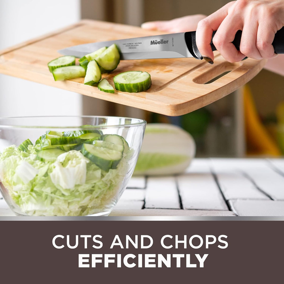 6-inch High Carbon Stainless Steel Deba Knife, Double Bevel Blade with Comfort Handle