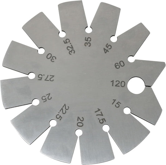 15-120 Degree Round Shape Knife Angle Finder Knife Blade Angle Gauge Stainless Steel Bevel Gauge Ax Angle Gauge for Measuring Knife Angle