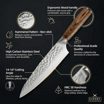 Forged High Carbon Steel Knife Set for Chefs & Grill Masters