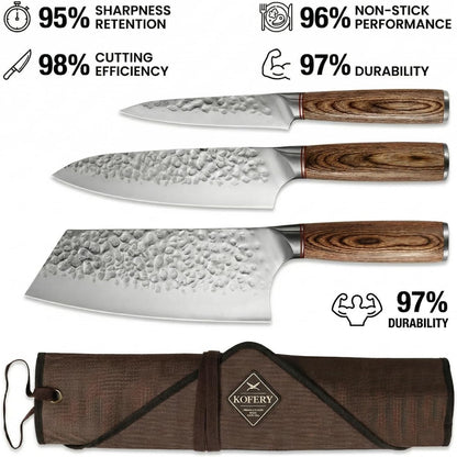 Forged High Carbon Steel Knife Set for Chefs & Grill Masters