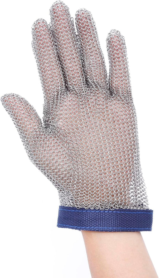 Cut Resistant Glove Food Grade Stainless Steel Chainmail Glove for Ultimate Cutting Protection Meat Cutting Oyster Shucking (L)