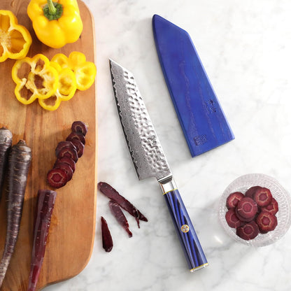 Cangshan KITA Series 7-Inch Kiritsuke Knife with Sheath, High Carbon X-7 Damascus Steel, 501417