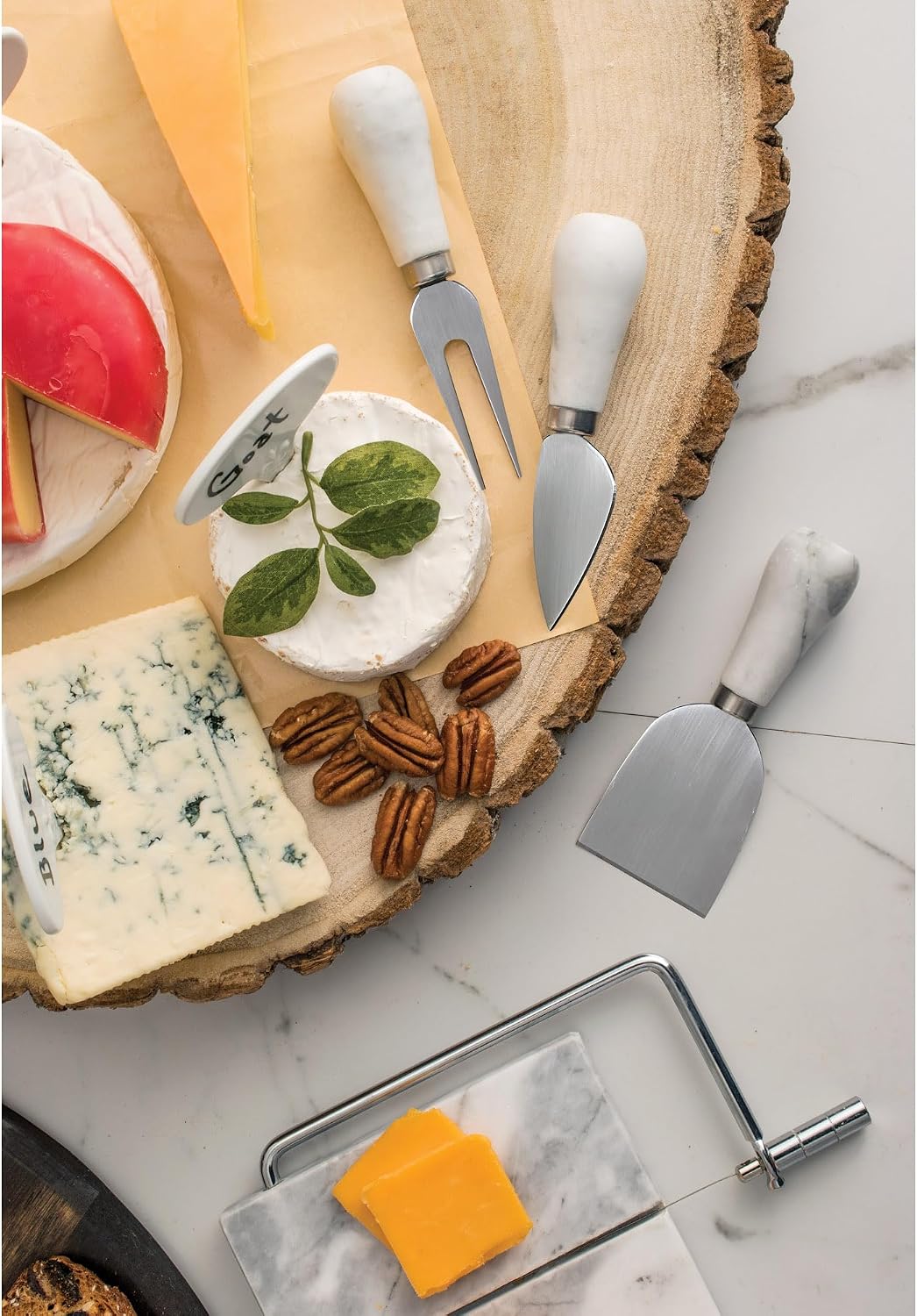 Kitchen Cheese Tool Set, Stainless Steel and Marble