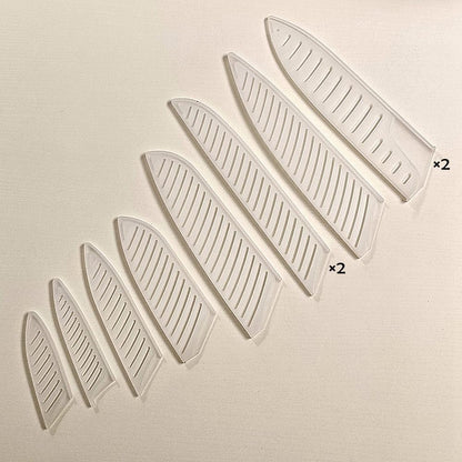 Safety Knife Cover Sleeves, 10 Pack Universal Knife Guards Set, Knife Edge Guards Blade for Ceramic Knife Kitchen Paring Knife Bread Knife, Kitchen Knife Sheath, 5 Sizes, 8 Styles, White