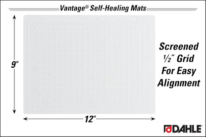 Vantage 10670 Premium Self-Healing Cutting Mat, 9"x12", 1/2" Grid, 5 Layers for Max Healing, Perfect for Crafts & Sewing, Black