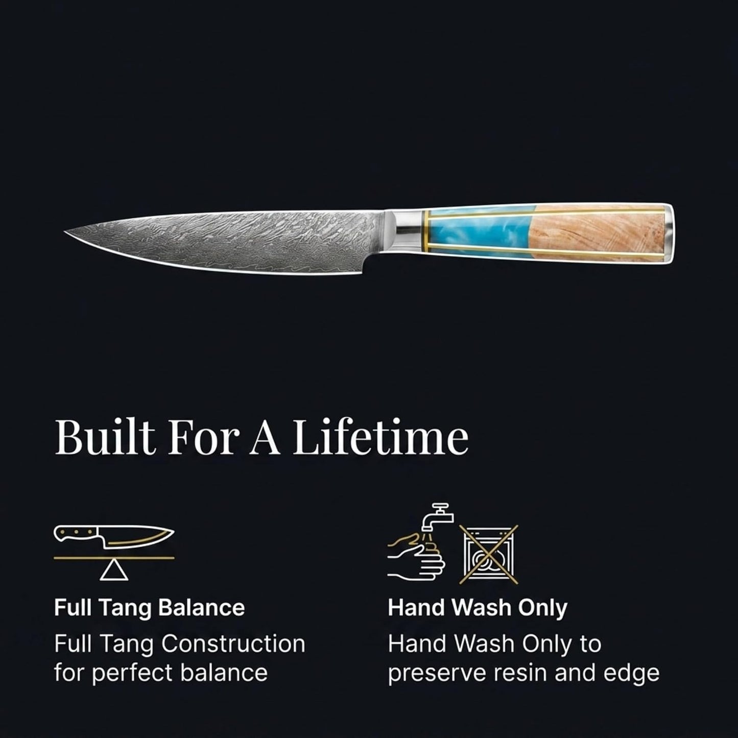Tidal Blue - 7" Nakiri Knife - Damascus