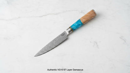 Tidal Blue - 7" Nakiri Knife - Damascus