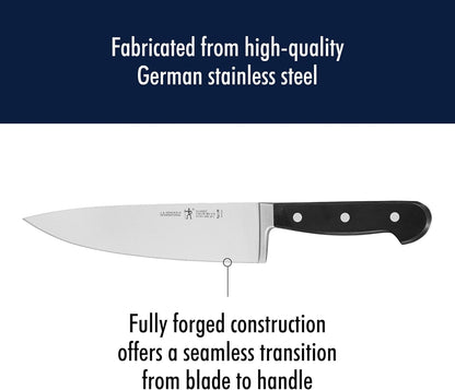 Classic 8-Inch Chef Knife, Razor-Sharp, German Engineered | Fully Forged Construction Provides Balance with Traditional Triple-Rivet Handles Enables Comfortable Easy Cutting.