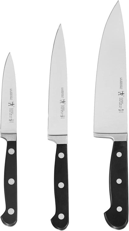 Classic 8-Inch Chef Knife, Razor-Sharp, German Engineered | Fully Forged Construction Provides Balance with Traditional Triple-Rivet Handles Enables Comfortable Easy Cutting.