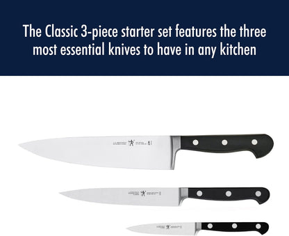 Classic 8-Inch Chef Knife, Razor-Sharp, German Engineered | Fully Forged Construction Provides Balance with Traditional Triple-Rivet Handles Enables Comfortable Easy Cutting.