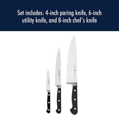 Classic 8-Inch Chef Knife, Razor-Sharp, German Engineered | Fully Forged Construction Provides Balance with Traditional Triple-Rivet Handles Enables Comfortable Easy Cutting.