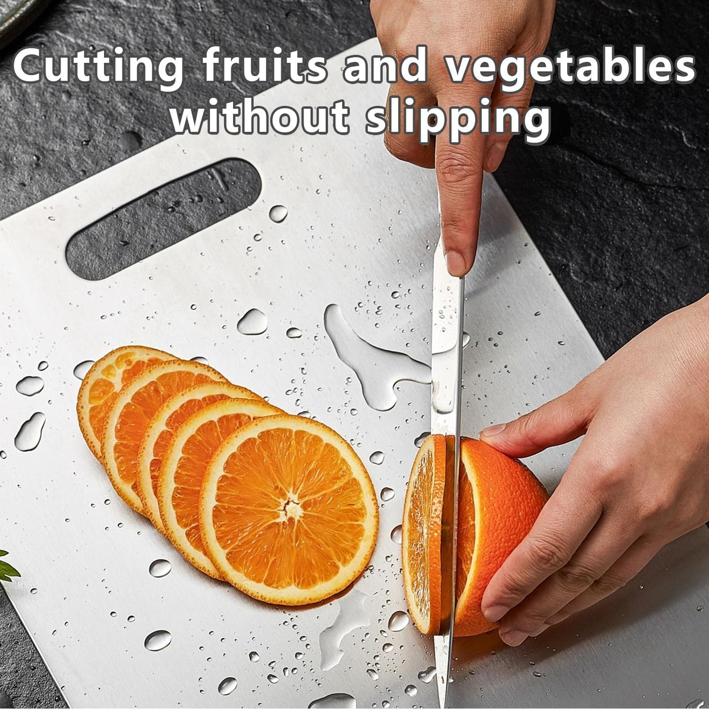 3 PCS Titanium Cutting Board, Titanium Cutting Boards for Kitchen, Easy to Clean, Dishwasher Safe, for Meats, Fruits and Vegetables（Free cutting board stand included）