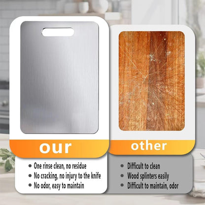 3 PCS Titanium Cutting Board, Titanium Cutting Boards for Kitchen, Easy to Clean, Dishwasher Safe, for Meats, Fruits and Vegetables（Free cutting board stand included）