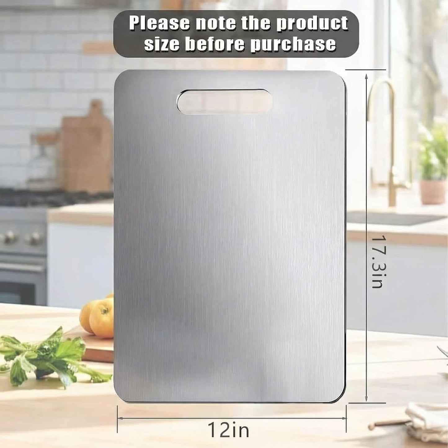 3 PCS Titanium Cutting Board, Titanium Cutting Boards for Kitchen, Easy to Clean, Dishwasher Safe, for Meats, Fruits and Vegetables（Free cutting board stand included）