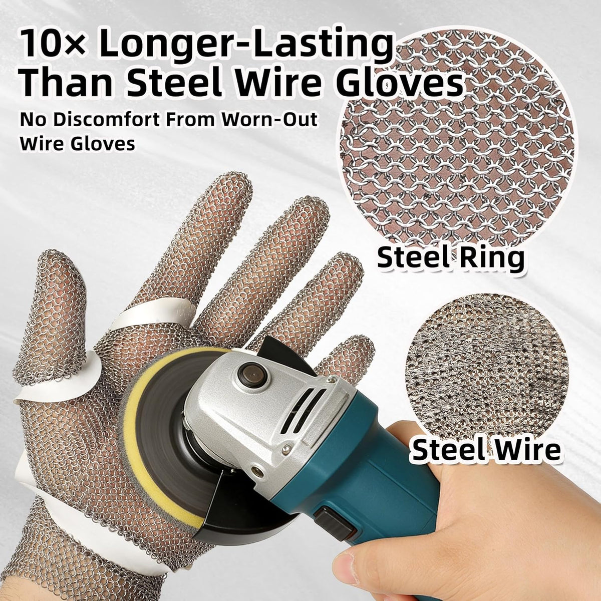 A9 Cut Resistant Metal Mesh Chainmail Glove, PM5201, 1 Pack, M | 316L Stainless Steel, Food Grade, Adjustable Wrist Clasp, Butcher Glove, Meat Cutting, Food Processing, Oyster Shucking