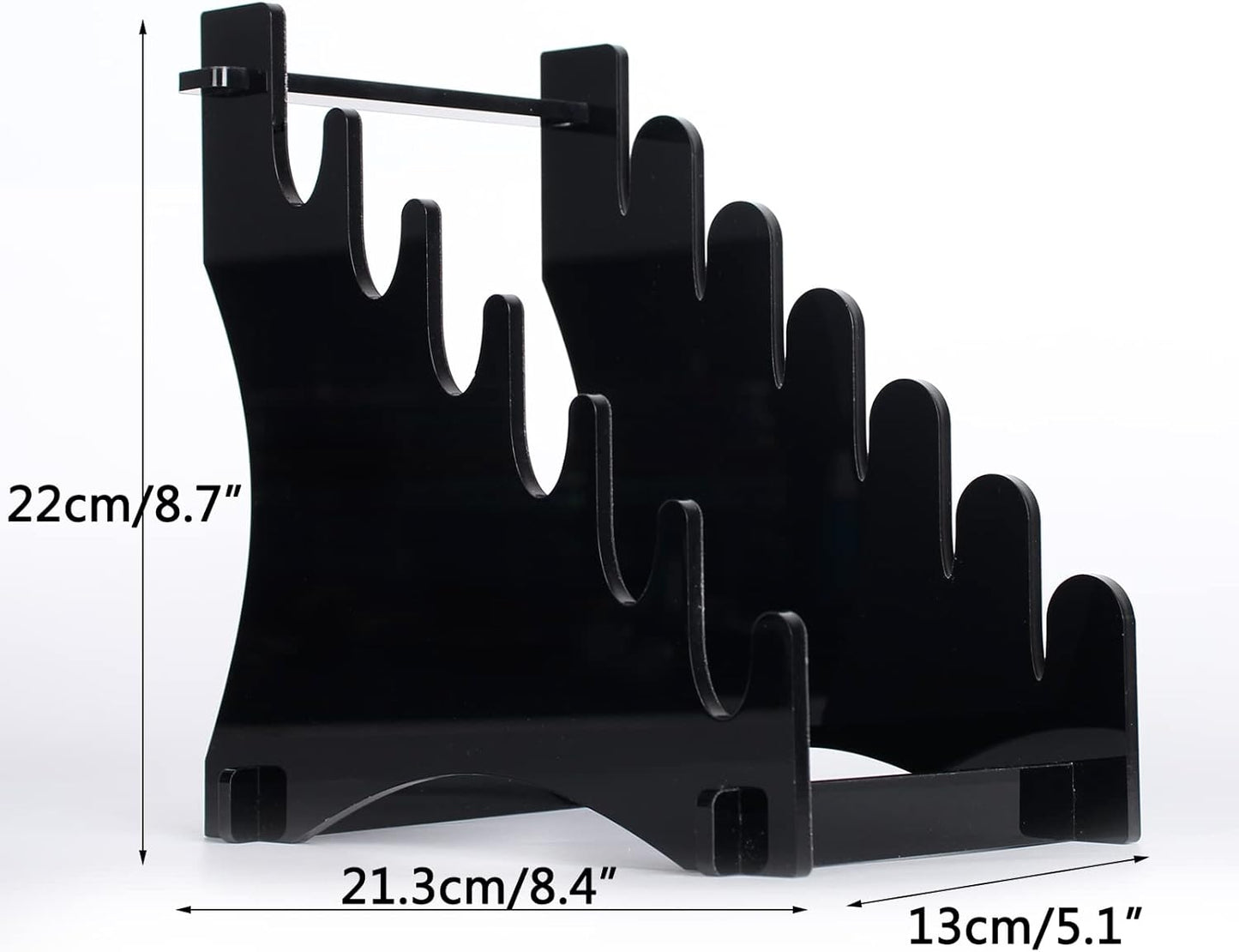Dagger Stand Knife Display Stand,Acrylic Display Case Holds 6 Knives Display Hunting Knife,Dagger,Pocket Knife on Table (Black)