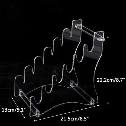Dagger Stand Knife Display Stand,Acrylic Display Case Holds 6 Knives Display Hunting Knife,Dagger,Pocket Knife on Table (Black)