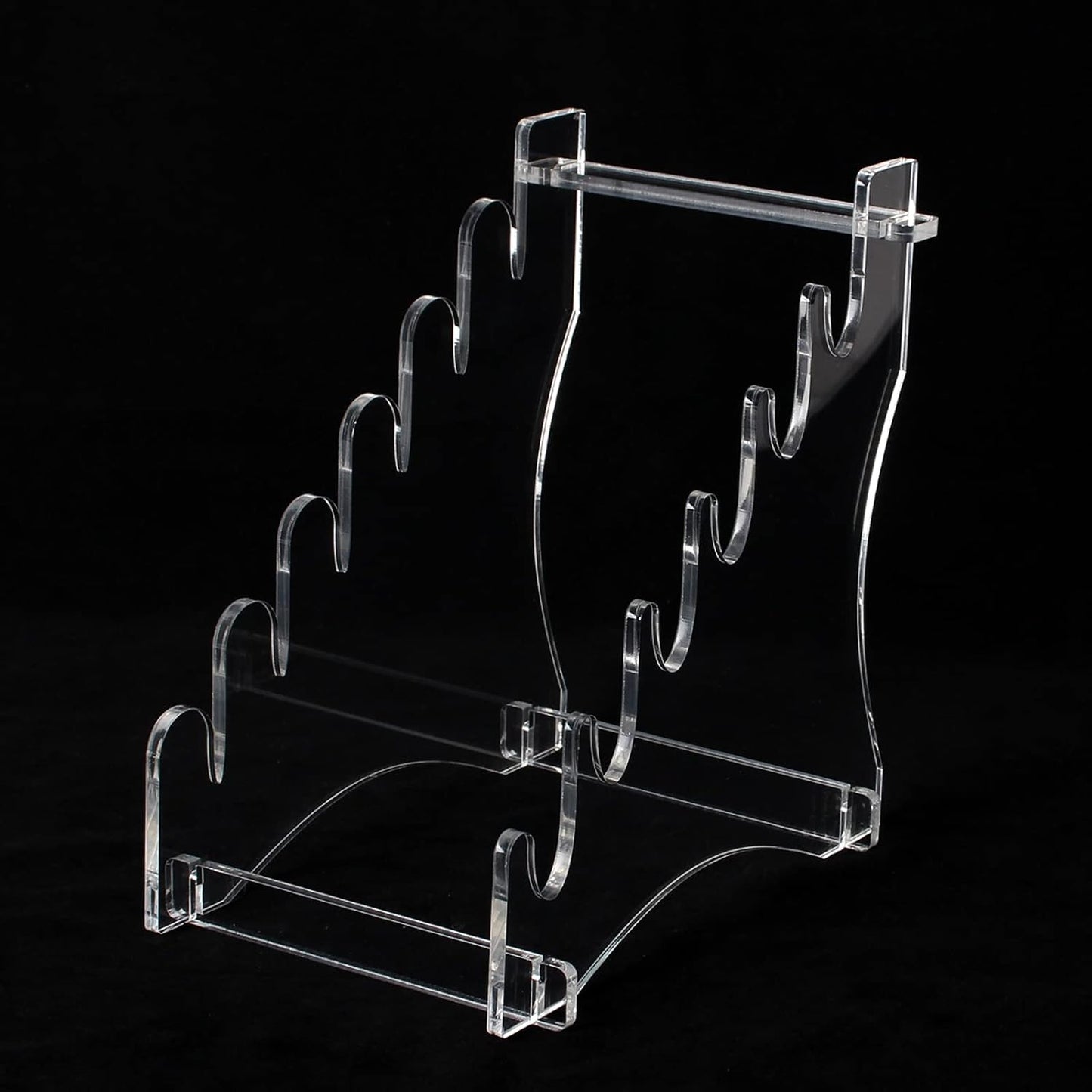 Dagger Stand Knife Display Stand,Acrylic Display Case Holds 6 Knives Display Hunting Knife,Dagger,Pocket Knife on Table (Black)