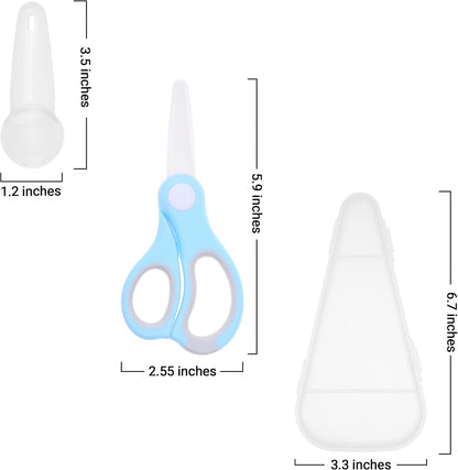 Ceramic Baby Food Scissors - Portable Shears - Healthy Food Cutter with Dust Cover and Storage Case - Cuts Meat, Chicken, Vegetables, Fruits (2-Pack)