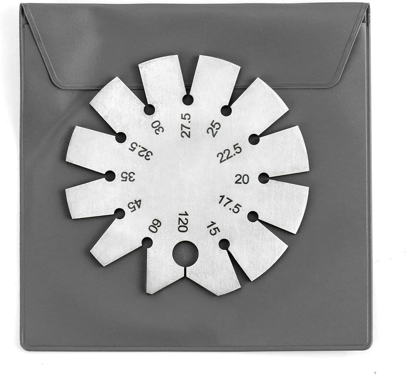 Bevel Gauge, Stainless Steel Axe Angle Gauge Round Shape Knife Angle Finder 15-120 Degree for Measuring Knife Angle