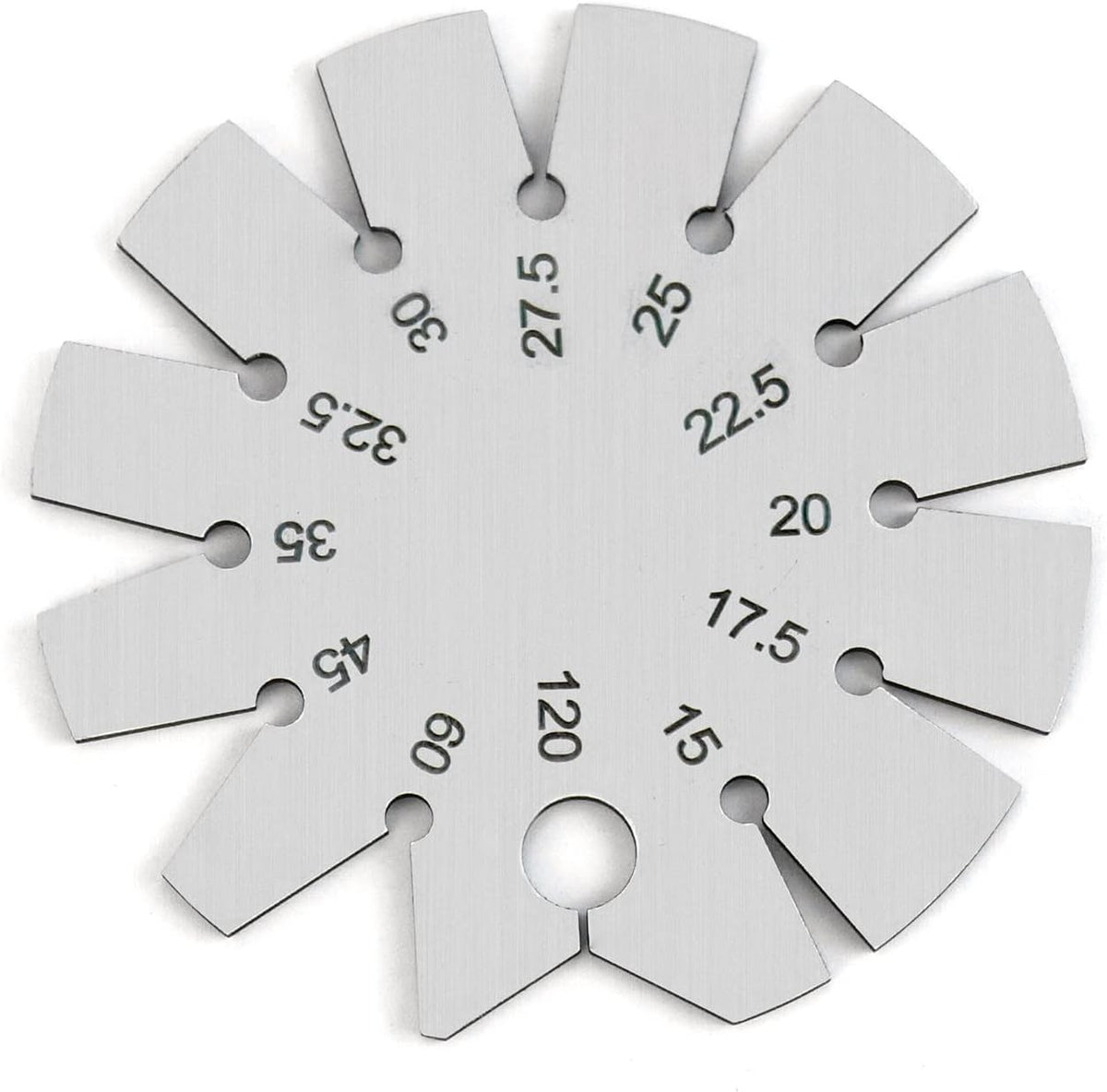 Bevel Gauge, Stainless Steel Axe Angle Gauge Round Shape Knife Angle Finder 15-120 Degree for Measuring Knife Angle