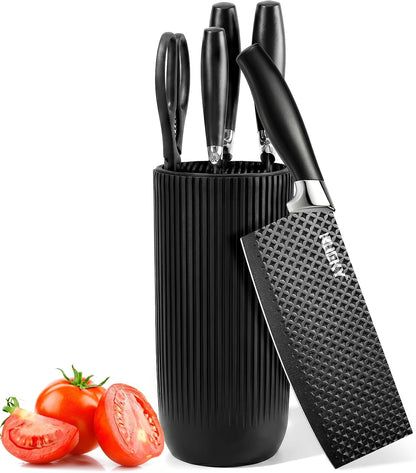 Knife Set, 6 Pieces Kitchen knife Set with Healthy Anti-Rust Coating, Stainless Steel Professional Chef Knife Sets with Elegant Box, Kitchen Knives with Scissors & Peeler for Cooking, Dishwasher Safe