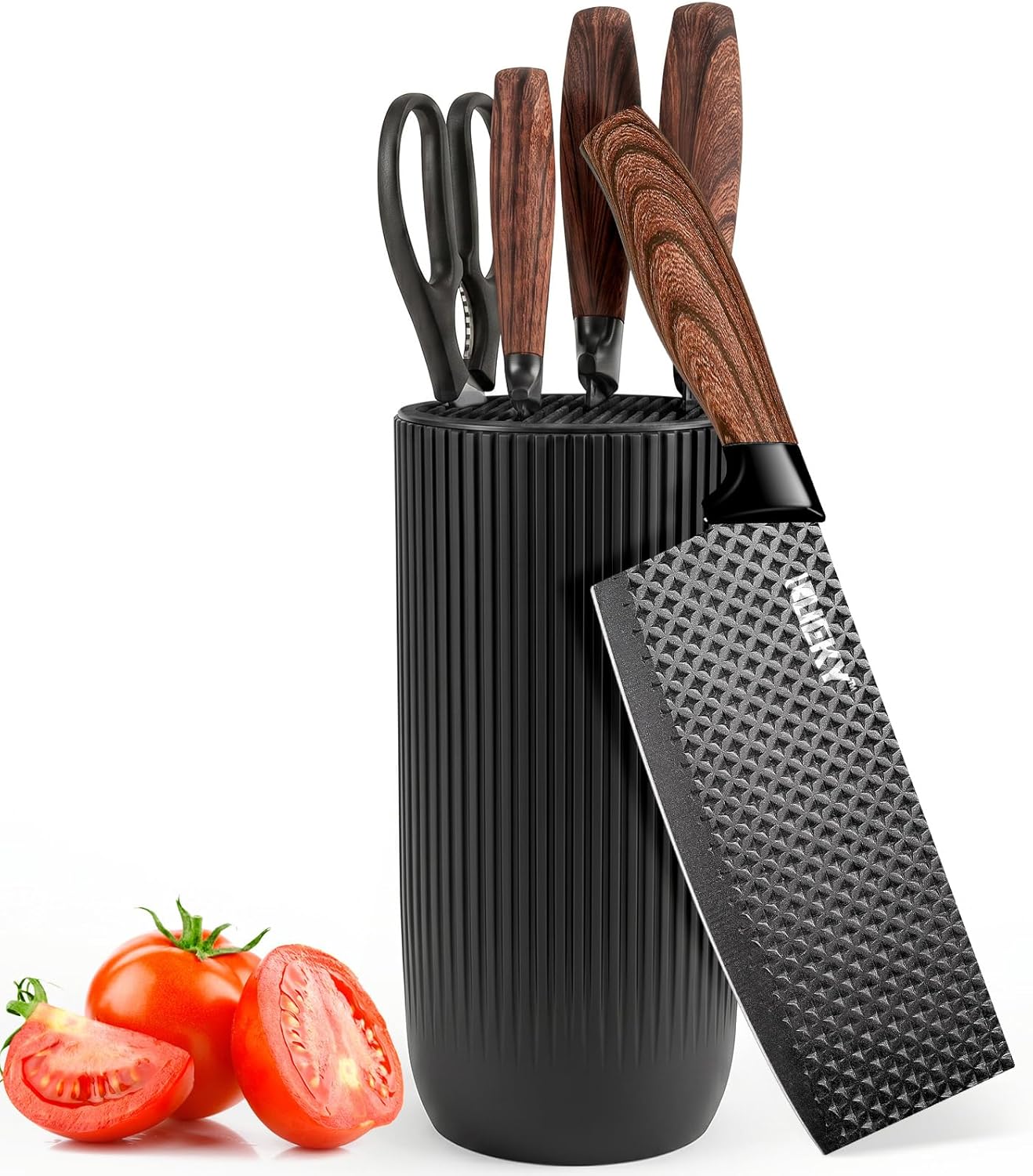 Knife Set, 6 Pieces Kitchen knife Set with Healthy Anti-Rust Coating, Stainless Steel Professional Chef Knife Sets with Elegant Box, Kitchen Knives with Scissors & Peeler for Cooking, Dishwasher Safe