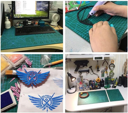 Self-Healing Cutting Mat 12x 9 Inch-Precision Grid for Exacto Knife Blades - Protective Craft Surface for Quilting, Scrapbooking, Stencil Art Projects