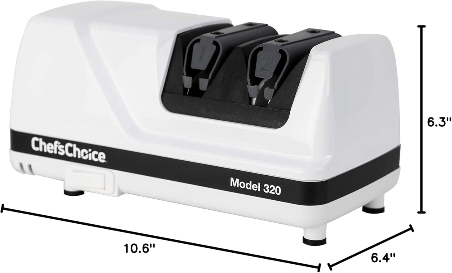 Professional Electric Knife Sharpeners FlexHone/Strop With 100-Percent Diamond Abrasives And Precision Angle Guides For 20-Degree Straight-Edge and Serrated Knives, 2-Stage, White