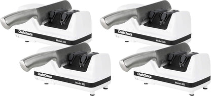 Professional Electric Knife Sharpeners FlexHone/Strop With 100-Percent Diamond Abrasives And Precision Angle Guides For 20-Degree Straight-Edge and Serrated Knives, 2-Stage, White