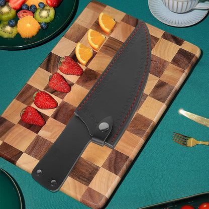 CALLARON 13" Leather Chef Knife Sheath - Portable Knife Sleeves, Safe Chef Knives Cover, Knife Protection Cover for Kitchen Camping(Random Style)