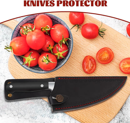 CALLARON 13" Leather Chef Knife Sheath - Portable Knife Sleeves, Safe Chef Knives Cover, Knife Protection Cover for Kitchen Camping(Random Style)