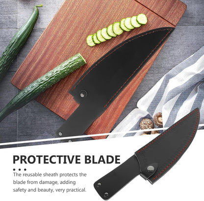 CALLARON 13" Leather Chef Knife Sheath - Portable Knife Sleeves, Safe Chef Knives Cover, Knife Protection Cover for Kitchen Camping(Random Style)