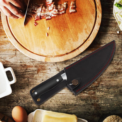 CALLARON 13" Leather Chef Knife Sheath - Portable Knife Sleeves, Safe Chef Knives Cover, Knife Protection Cover for Kitchen Camping(Random Style)