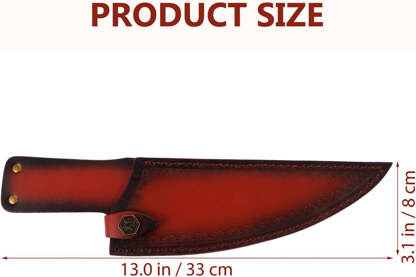 CALLARON 13" Leather Chef Knife Sheath - Portable Knife Sleeves, Safe Chef Knives Cover, Knife Protection Cover for Kitchen Camping(Random Style)
