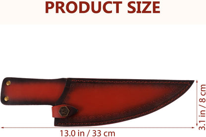 CALLARON 13" Leather Chef Knife Sheath - Portable Knife Sleeves, Safe Chef Knives Cover, Knife Protection Cover for Kitchen Camping(Random Style)