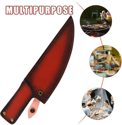 CALLARON 13" Leather Chef Knife Sheath - Portable Knife Sleeves, Safe Chef Knives Cover, Knife Protection Cover for Kitchen Camping(Random Style)