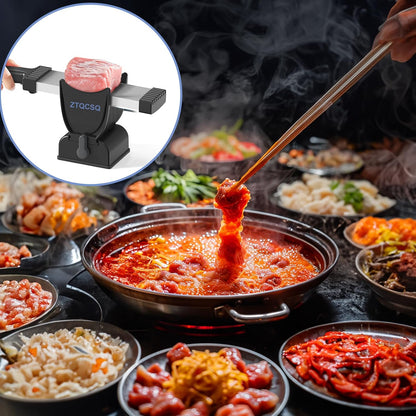 Meat Slicer for Fresh Raw Meat (Steady Grip), Manual Cutter, 17 Blades | Quick Fresh Meat Slicer with Steady Grip, Manual Cutter Slicer, Beef Pork Mutton for Cooking BBQ Hot Pot (2 or 4 mm) -Gray
