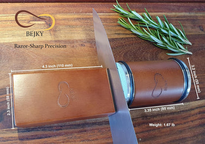 Premium Rolling Knife Sharpener with Replaceable Discs - Achieve Razor-Sharp Perfection with our Roller Knife Sharpening Set - Extra Strong Magnets - 400 Grit Diamond and 1000 Silicon Discs Included