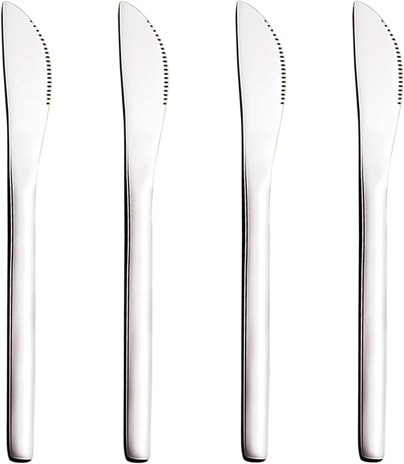 5.8in 4-Piece Dessert Knives Set Stainless Steel Kids Dinner Knife Appetizer Fruit Snack Serving Knives Small Flatware Set