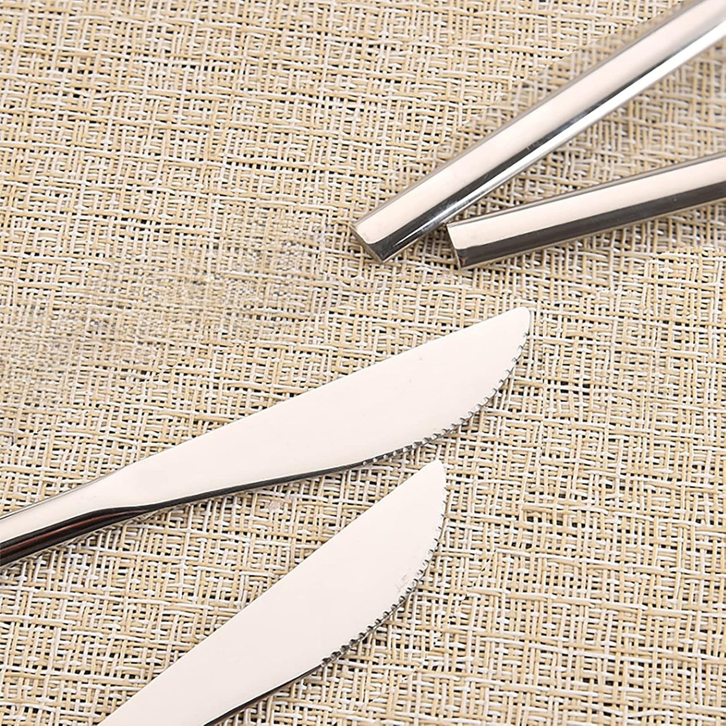 5.8in 4-Piece Dessert Knives Set Stainless Steel Kids Dinner Knife Appetizer Fruit Snack Serving Knives Small Flatware Set