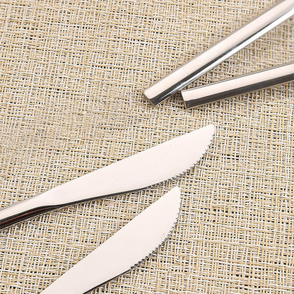 5.8in 4-Piece Dessert Knives Set Stainless Steel Kids Dinner Knife Appetizer Fruit Snack Serving Knives Small Flatware Set