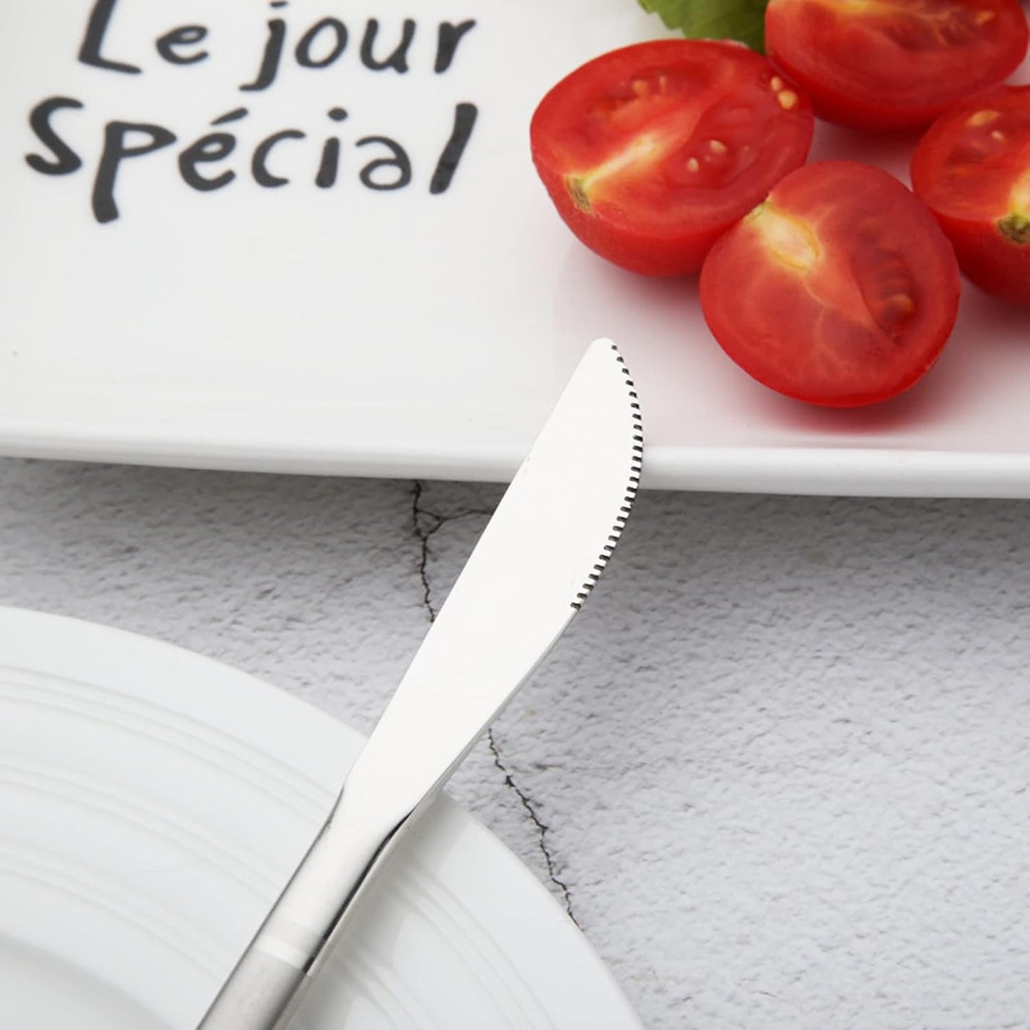 5.8in 4-Piece Dessert Knives Set Stainless Steel Kids Dinner Knife Appetizer Fruit Snack Serving Knives Small Flatware Set
