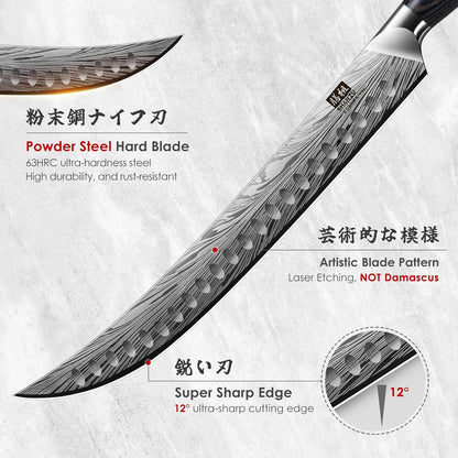 10 inch Bread Knife in Powder Steel, Serrated Bread Knife for Homemade Bread Sourdough Ultra Sharp Bread Slicer Knives with Ergonomic Pakkawood Handle for Sourdough, Turkey and Fruit