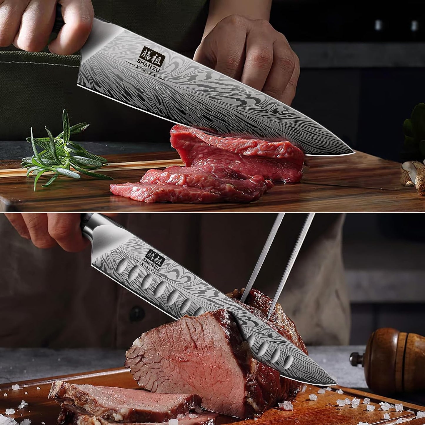 10 inch Bread Knife in Powder Steel, Serrated Bread Knife for Homemade Bread Sourdough Ultra Sharp Bread Slicer Knives with Ergonomic Pakkawood Handle for Sourdough, Turkey and Fruit