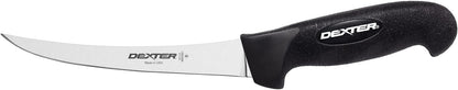 SG131-6B-PCP SofGrip (24003B) Boning Knife, 6", Narrow, Curved, DEXSTEEL Stain-Free, high-Carbon Steel, Non-Slip, Black, Soft Rubber Grip Handle, Perfect Cutlery Packaging